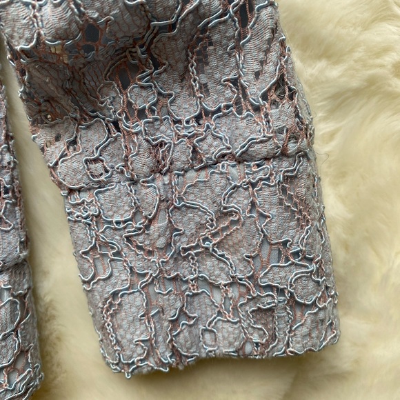 Zara Blue Lace Bomber Jacket - Picture 7 of 9